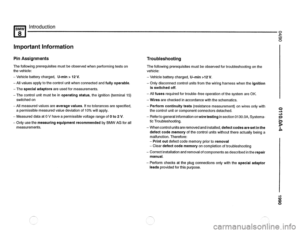 BMW 840ci 1990 E31 Electrical Troubleshooting Manual 