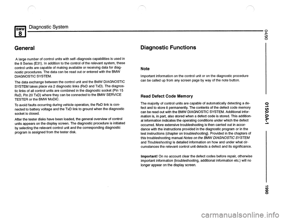 BMW 840ci 1990 E31 Electrical Troubleshooting Manual 