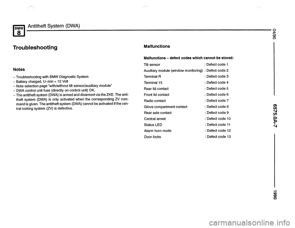 BMW 850ci 1990 E31 Electrical Troubleshooting Manual BMW 850ci 1990 E31 Electrical Troubleshooting Manual