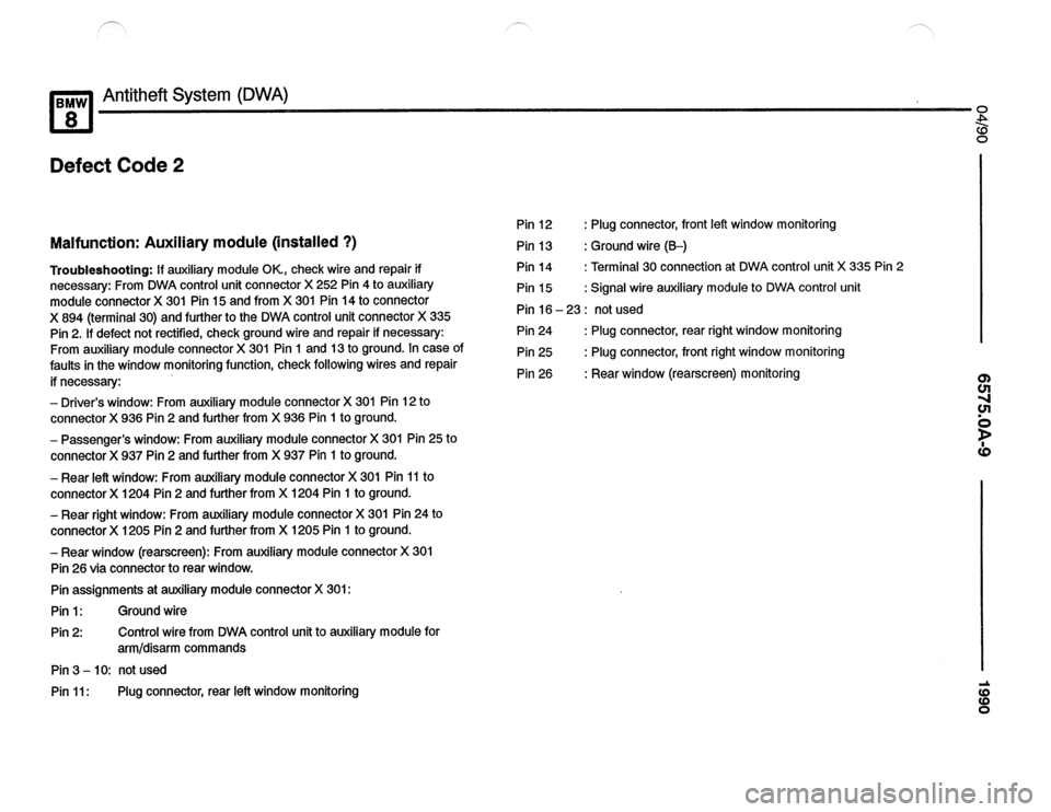 BMW 850ci 1990 E31 Electrical Troubleshooting Manual BMW 850ci 1990 E31 Electrical Troubleshooting Manual