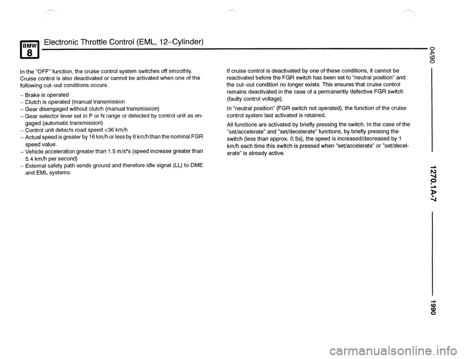 BMW 840ci 1990 E31 Electrical Troubleshooting Manual 