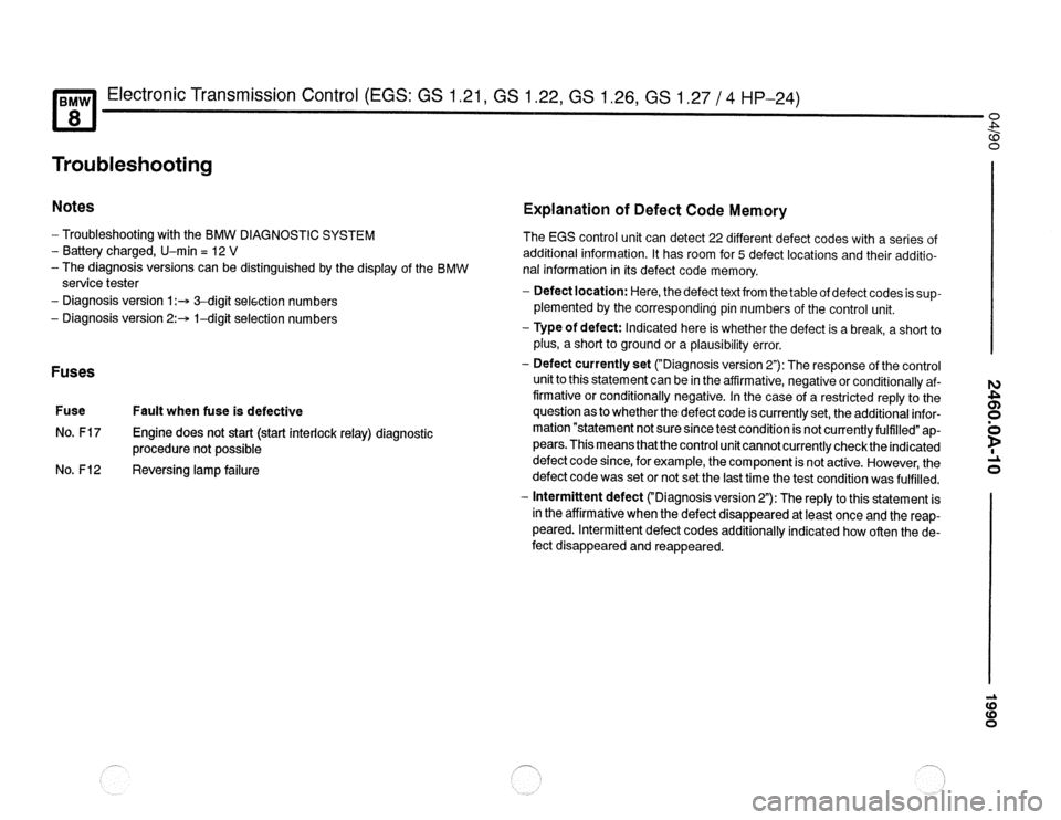 BMW 840ci 1990 E31 Electrical Troubleshooting Manual 