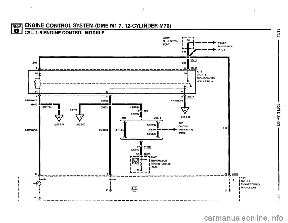 BMW 850i 1992 E31 Electrical Troubleshooting Manual 