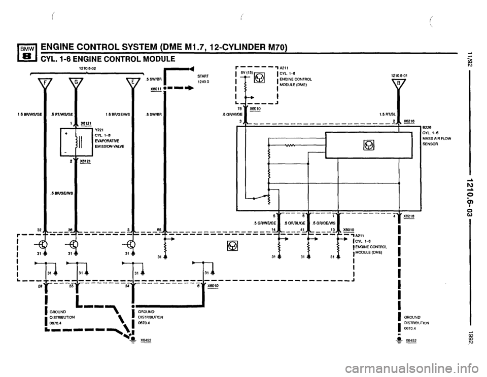 BMW 850i 1992 E31 Electrical Troubleshooting Manual 