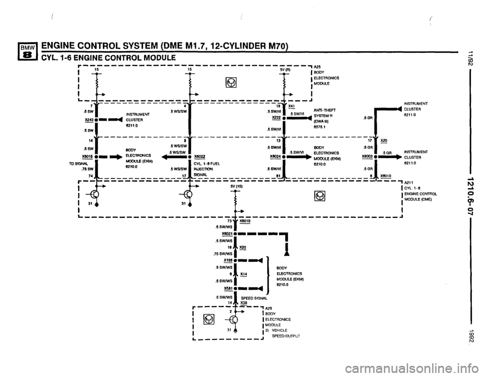 BMW 850i 1992 E31 Electrical Troubleshooting Manual 