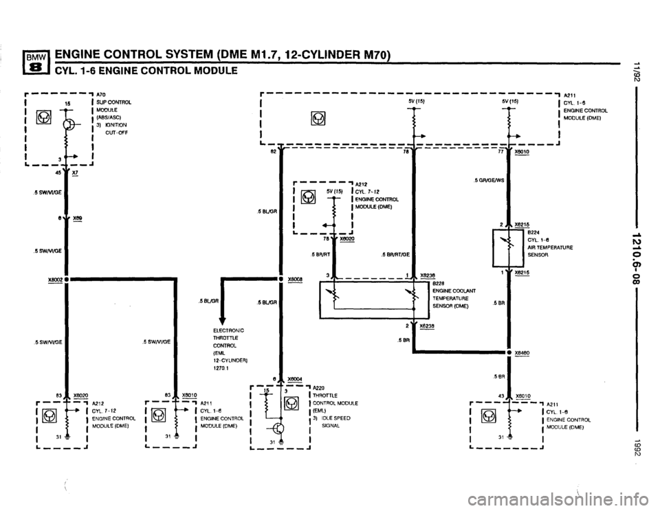 BMW 850i 1992 E31 Electrical Troubleshooting Manual 