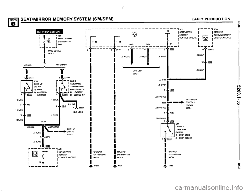 BMW 850i 1993 E31 Electrical Troubleshooting Manual BMW 850i 1993 E31 Electrical Troubleshooting Manual