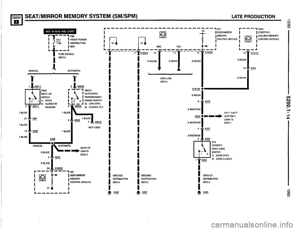 BMW 850i 1993 E31 Electrical Troubleshooting Manual BMW 850i 1993 E31 Electrical Troubleshooting Manual