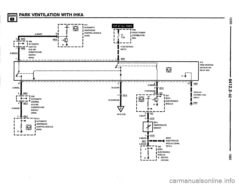 BMW 850i 1993 E31 Electrical Troubleshooting Manual 