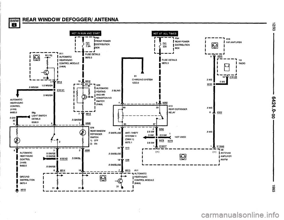 BMW 850i 1993 E31 Electrical Troubleshooting Manual 