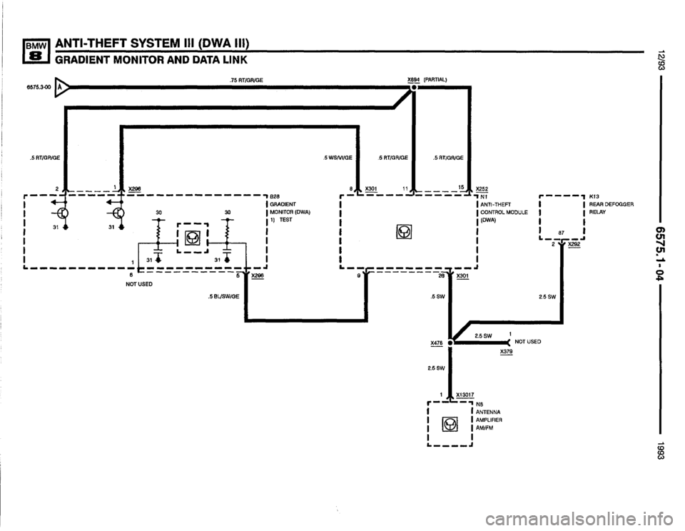 BMW 850i 1993 E31 Electrical Troubleshooting Manual 
