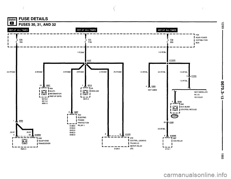 BMW 850i 1993 E31 Electrical Troubleshooting Manual 