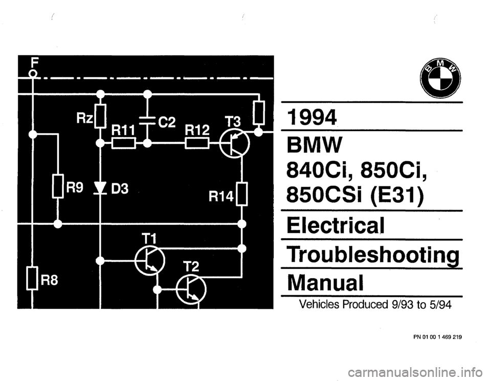 BMW 850csi 1994 E31 Electrical Troubleshooting Manual 