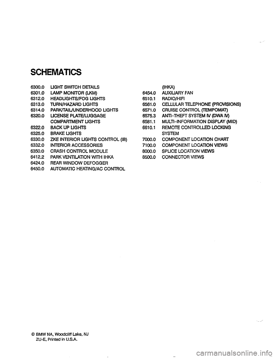 BMW 850csi 1994 E31 Electrical Troubleshooting Manual 