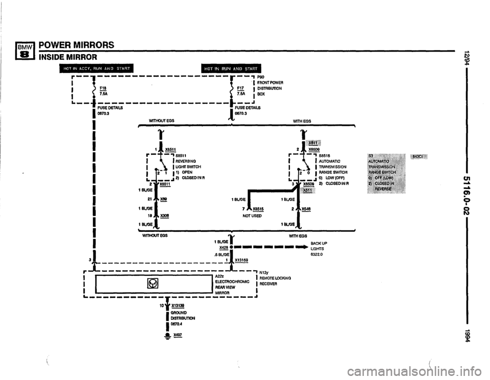 BMW 840ci 1994 E31 Electrical Troubleshooting Manual 
