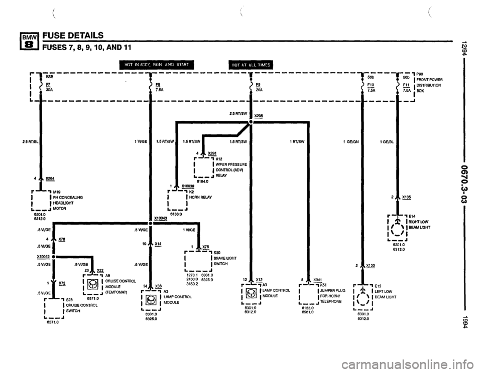 BMW 840ci 1994 E31 Electrical Troubleshooting Manual 