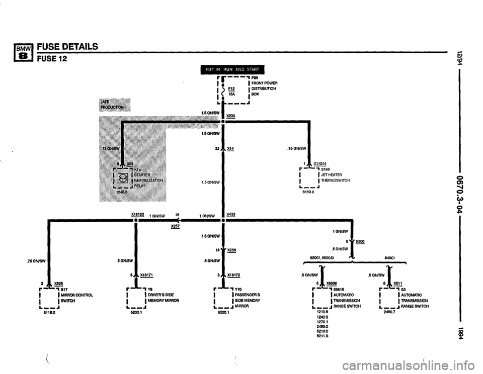 BMW 840ci 1994 E31 Electrical Troubleshooting Manual 