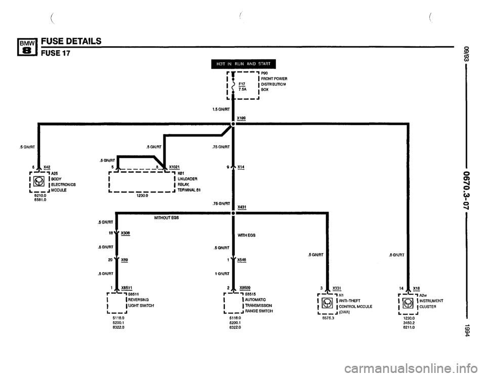 BMW 840ci 1994 E31 Electrical Troubleshooting Manual 