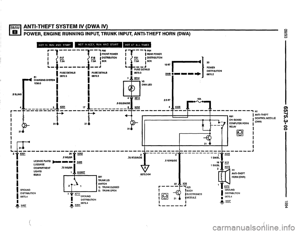 BMW 840ci 1994 E31 Electrical Troubleshooting Manual 