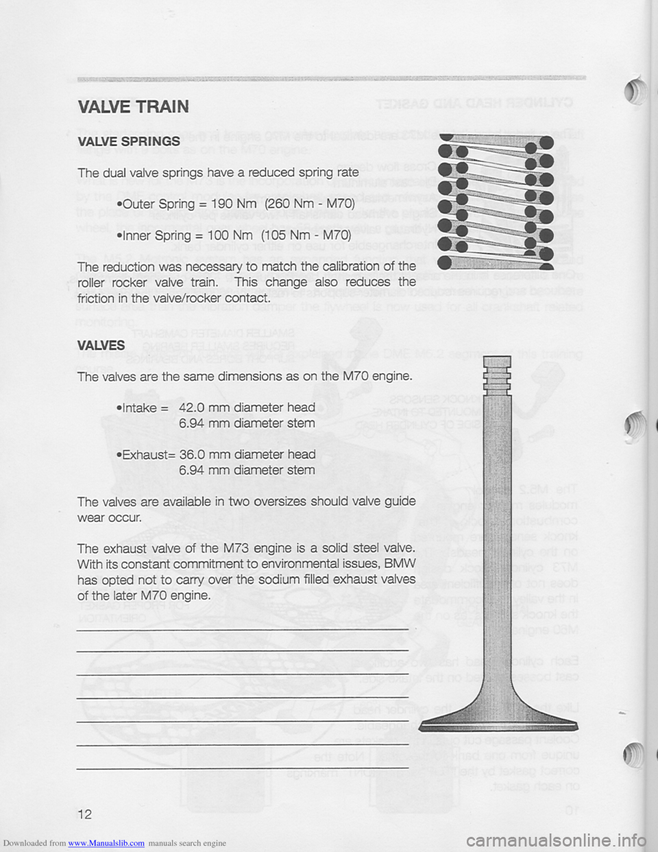 BMW 750i 1994 E38 M73 Training Reference Manual Downloaded from www.Manualslib.com manuals search engine   