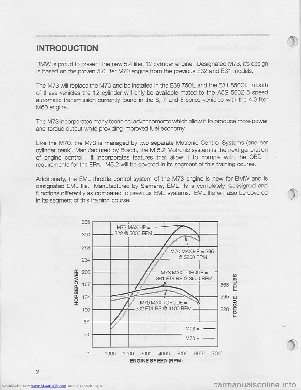 BMW 750i 1994 E38 M73 Training Reference Manual Downloaded from www.Manualslib.com manuals search engine   