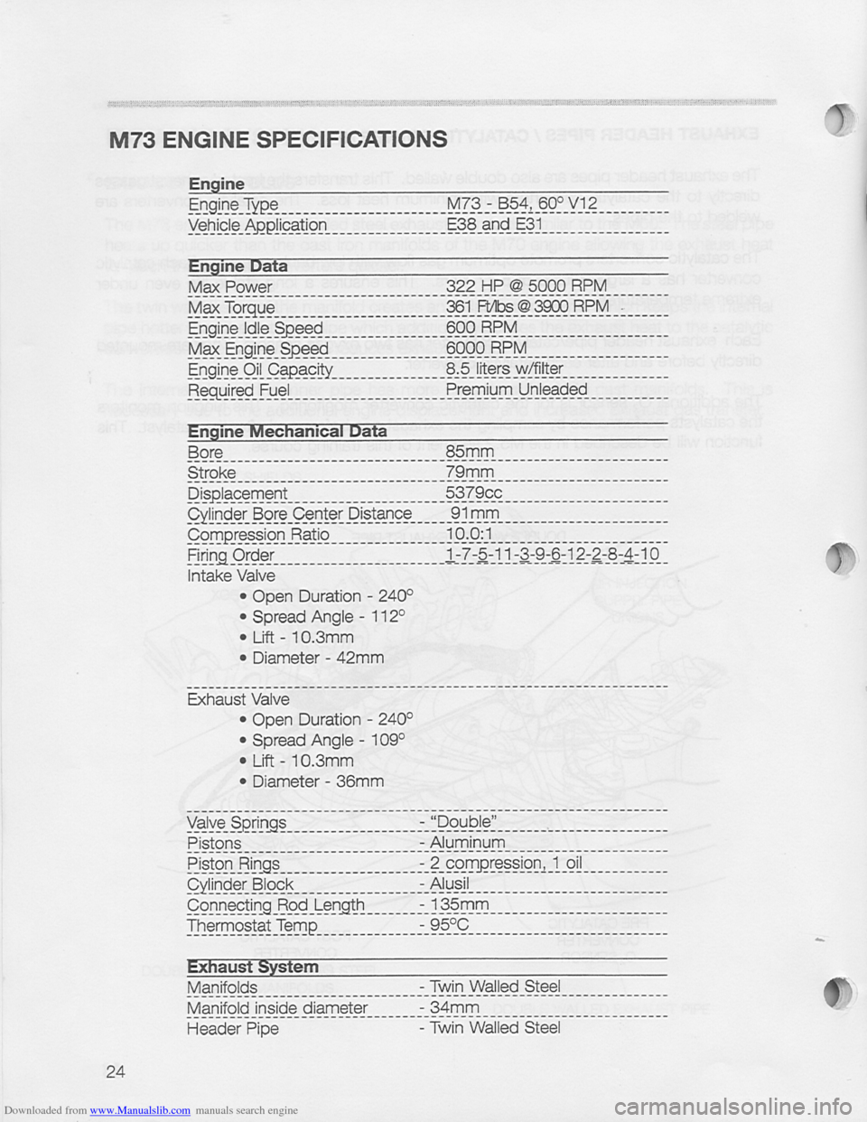 BMW 850i 1994 E31 M73 Training Reference Manual Downloaded from www.Manualslib.com manuals search engine   