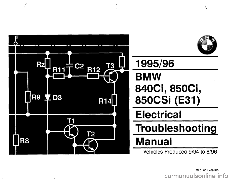 BMW 850csi 1995 E31 Electrical Troubleshooting Manual 