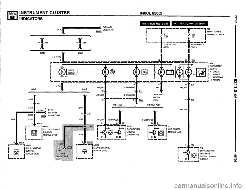 BMW 850ci 1995 E31 Electrical Troubleshooting Manual 