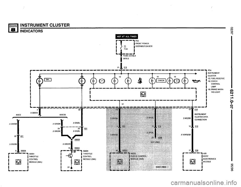 BMW 850ci 1995 E31 Electrical Troubleshooting Manual 