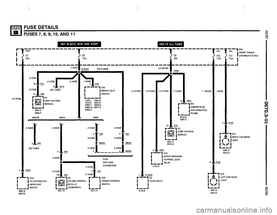 BMW 850csi 1995 E31 Electrical Troubleshooting Manual 