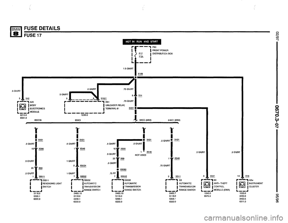 BMW 850ci 1995 E31 Electrical Troubleshooting Manual 