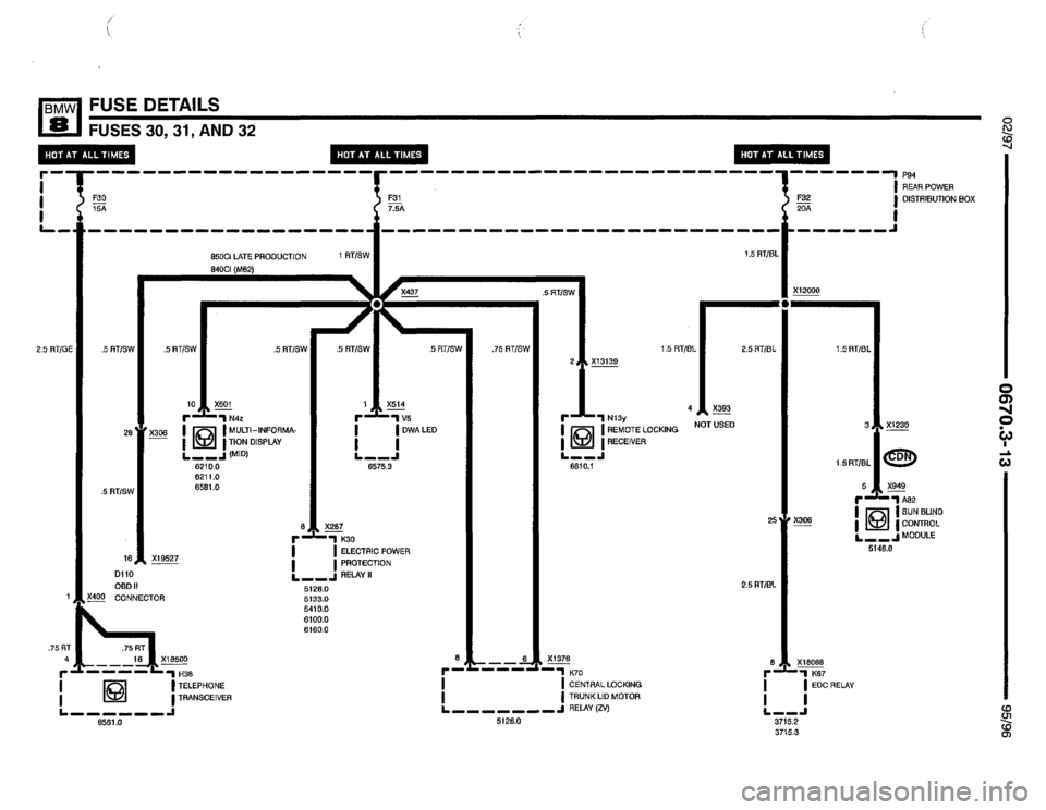 BMW 850ci 1995 E31 Electrical Troubleshooting Manual 