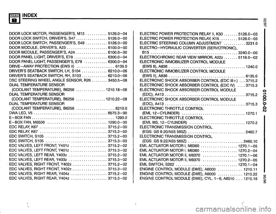 BMW 850ci 1995 E31 Electrical Troubleshooting Manual 