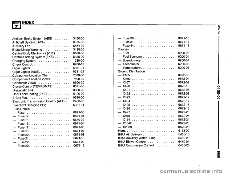 BMW 735i 1987 E32 Electrical Troubleshooting Manual 