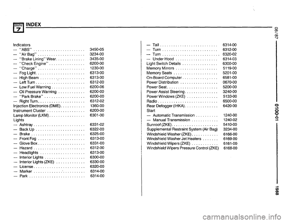 BMW 735i 1987 E32 Electrical Troubleshooting Manual 