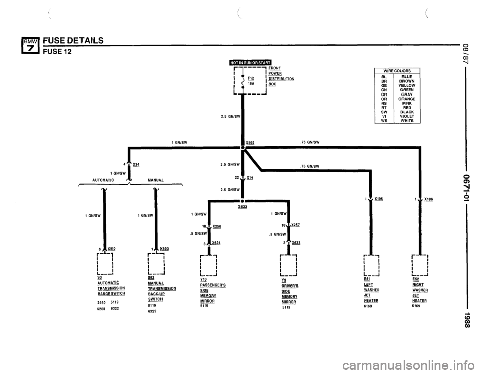 BMW 735i 1987 E32 Electrical Troubleshooting Manual 