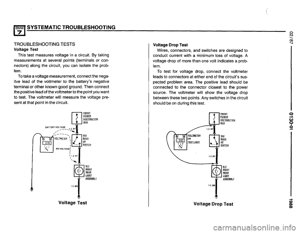 BMW 735i 1987 E32 Electrical Troubleshooting Manual 