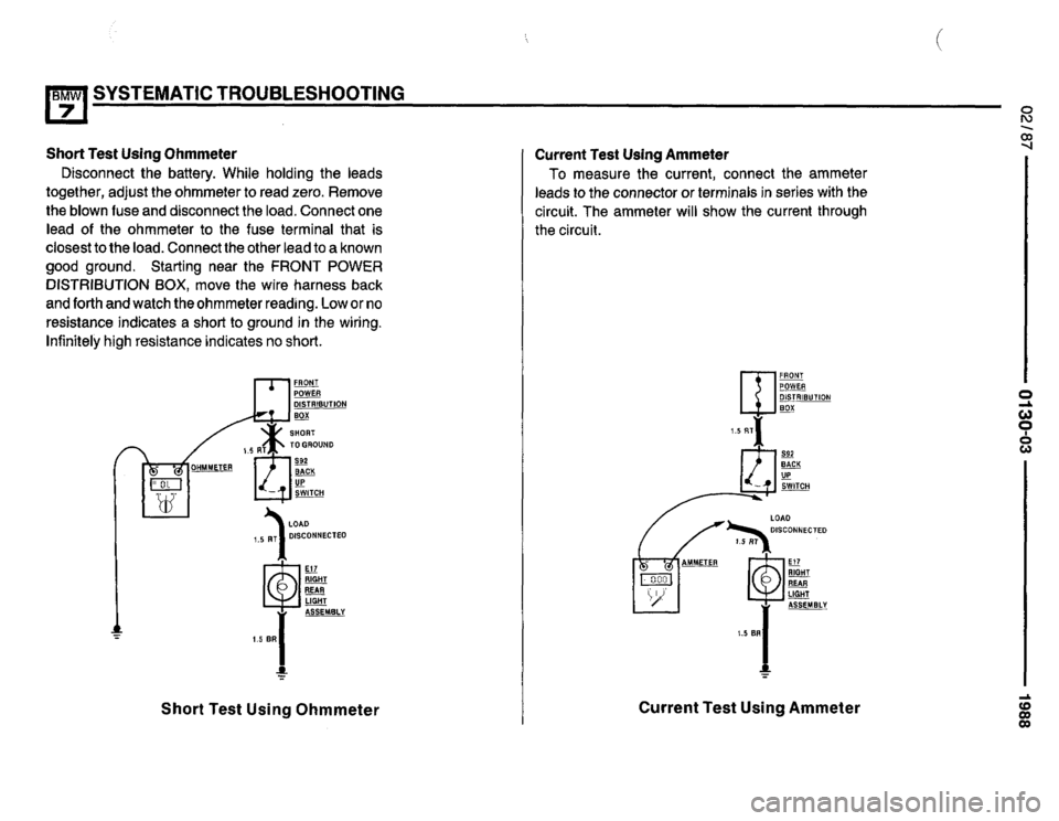 BMW 735i 1987 E32 Electrical Troubleshooting Manual 