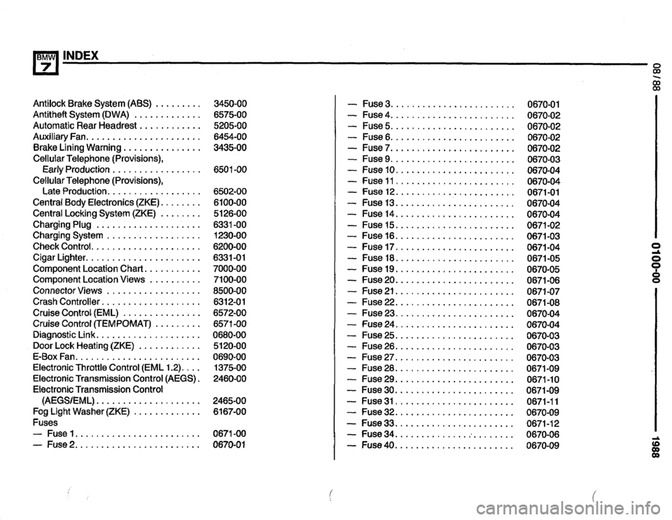 BMW 735i 1988 E32 Electrical Troubleshooting Manual 