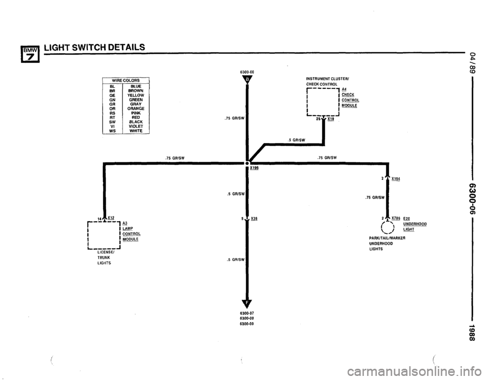 BMW 750il 1988 E32 Electrical Troubleshooting Manual 