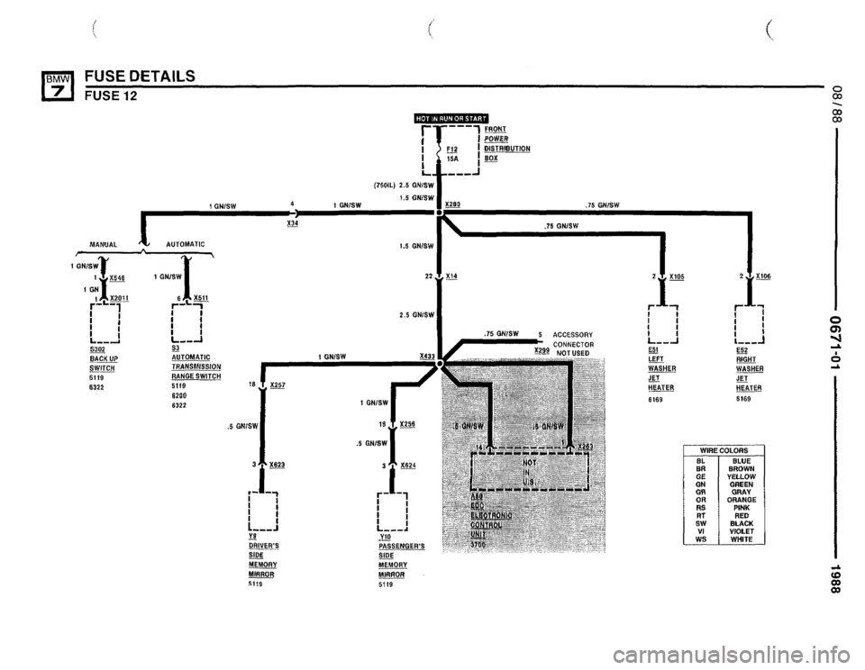 BMW 750il 1988 E32 Electrical Troubleshooting Manual 