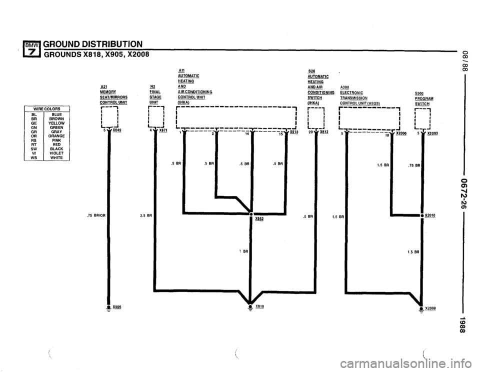 BMW 750il 1988 E32 Electrical Troubleshooting Manual 