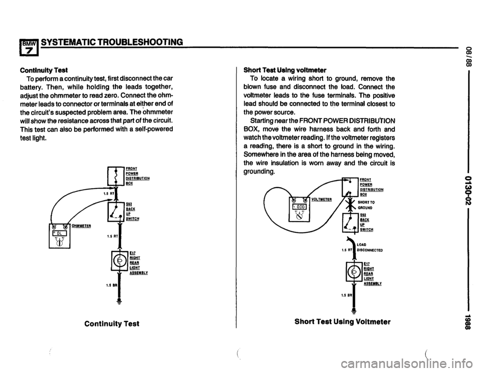 BMW 735i 1988 E32 Electrical Troubleshooting Manual 