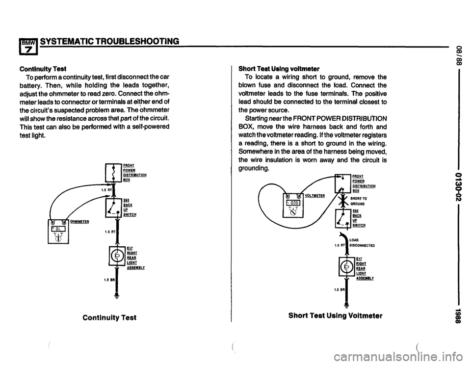 BMW 750il 1988 E32 Electrical Troubleshooting Manual 