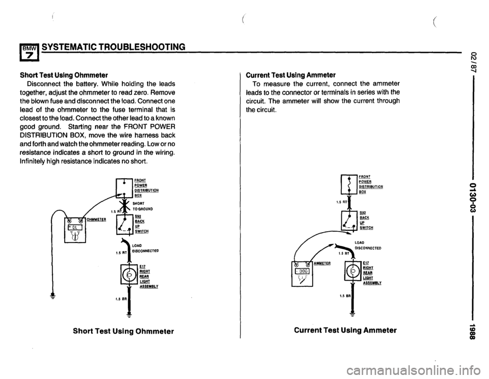 BMW 735i 1988 E32 Electrical Troubleshooting Manual 