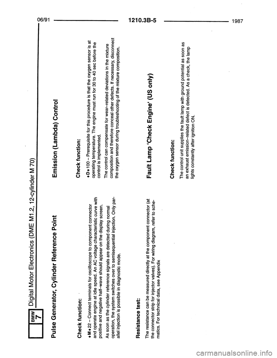 BMW 7 SERIES 1988 E32 Electrical Troubleshooting Manual 