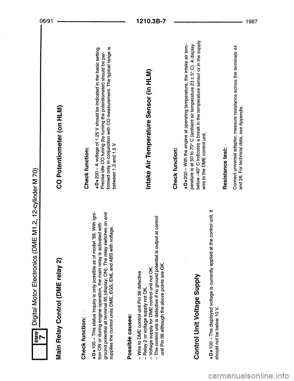 BMW 7 SERIES 1988 E32 Electrical Troubleshooting Manual 