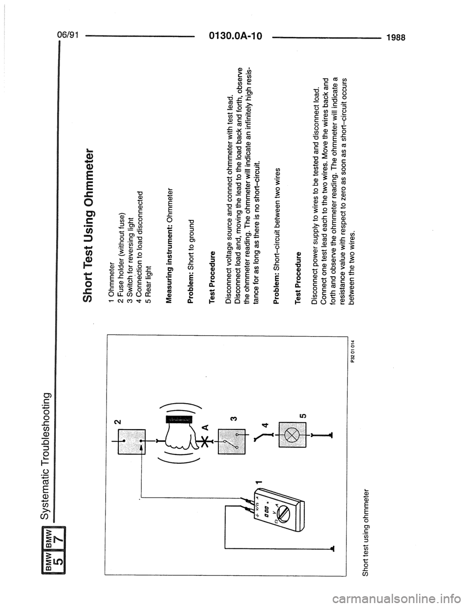 BMW 7 SERIES 1988 E32 Electrical Troubleshooting Manual 