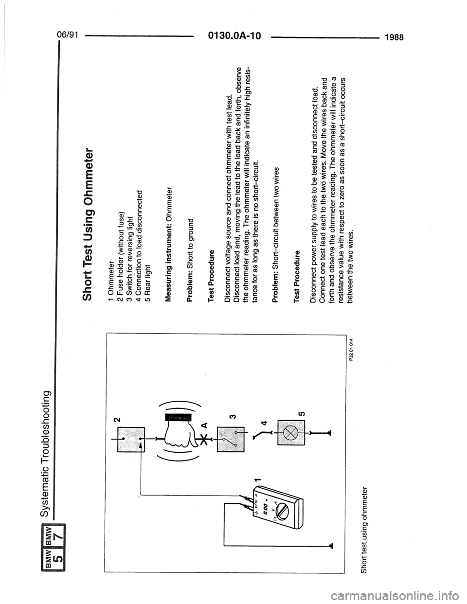 BMW 5 SERIES 1988 E34 Electrical Troubleshooting Manual BMW 5 SERIES 1988 E34 Electrical Troubleshooting Manual