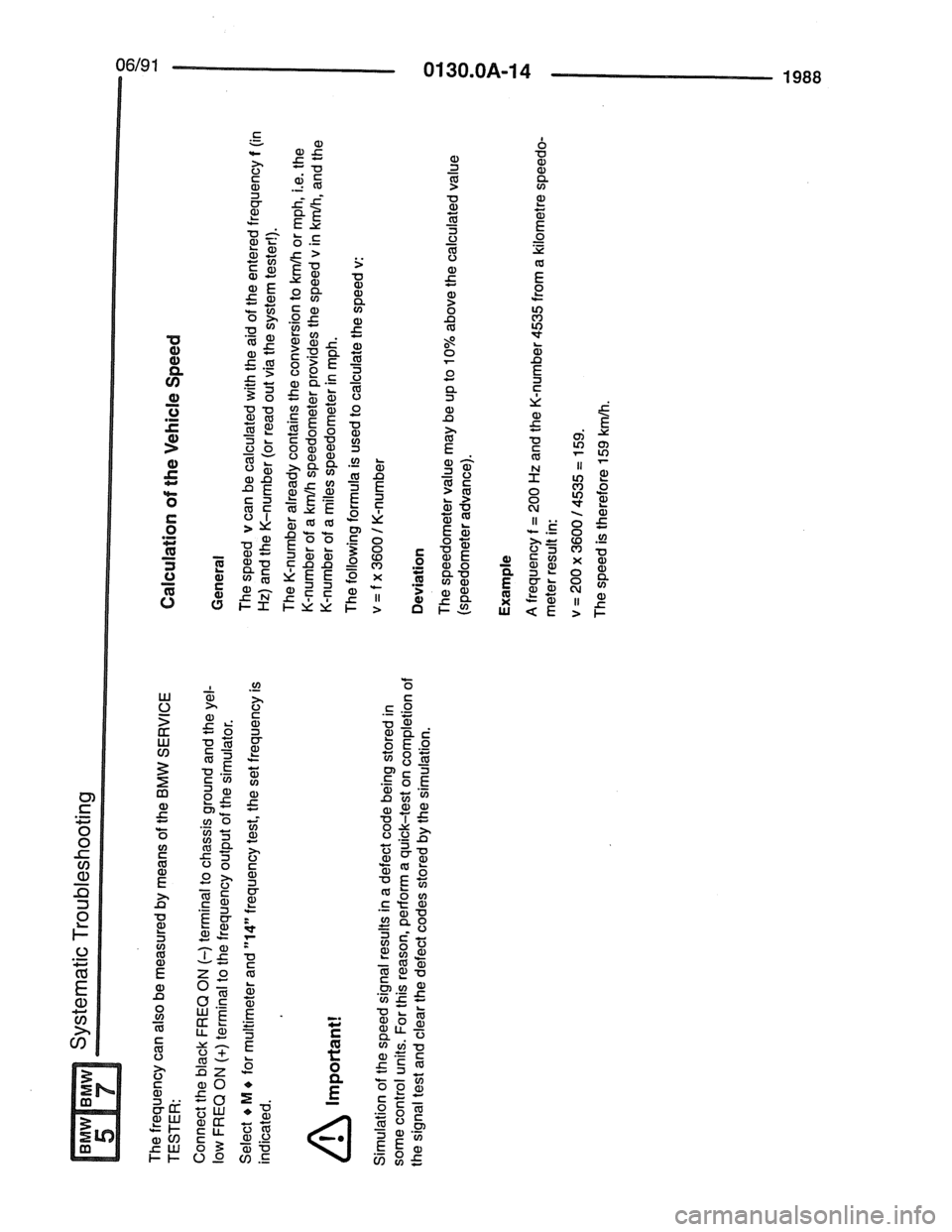 BMW 7 SERIES 1988 E32 Electrical Troubleshooting Manual 